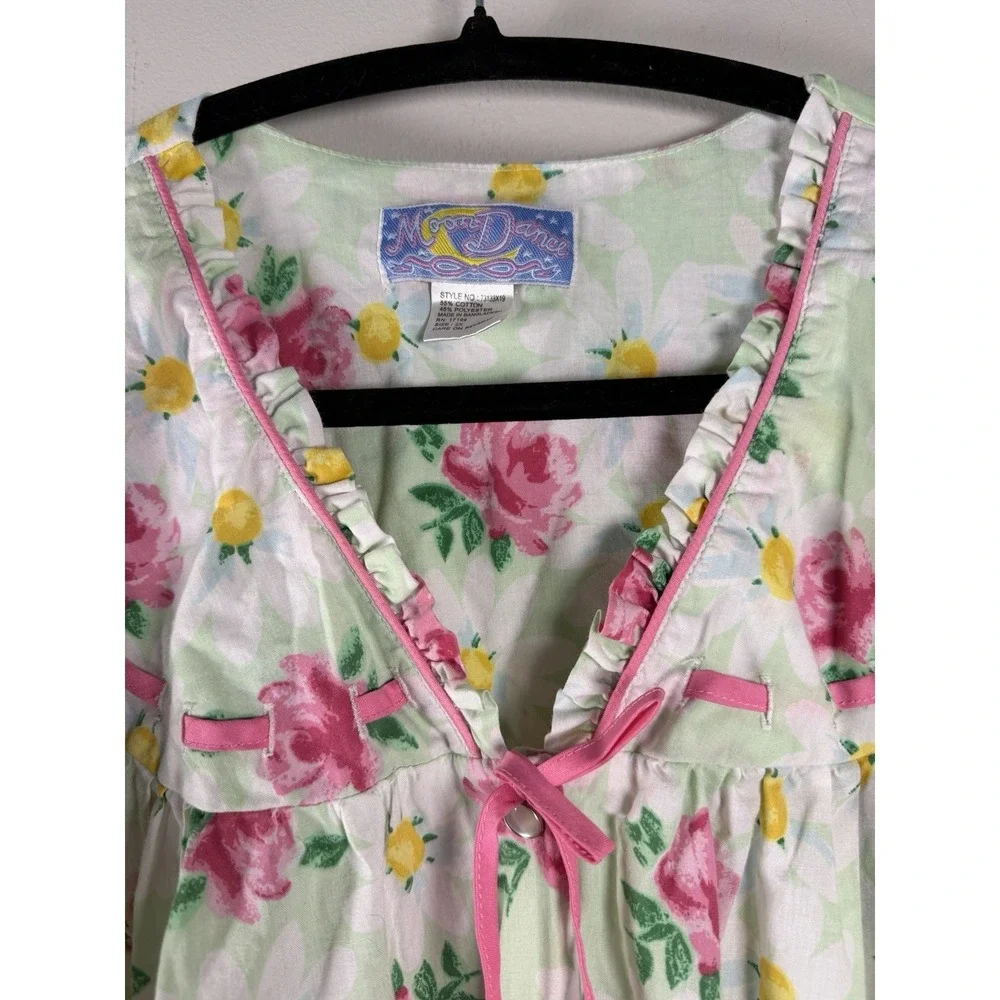 VTG Moon Dance Women's Nightgown Housecoat 2X Pink Floral Granny Cottage‎ Sleep